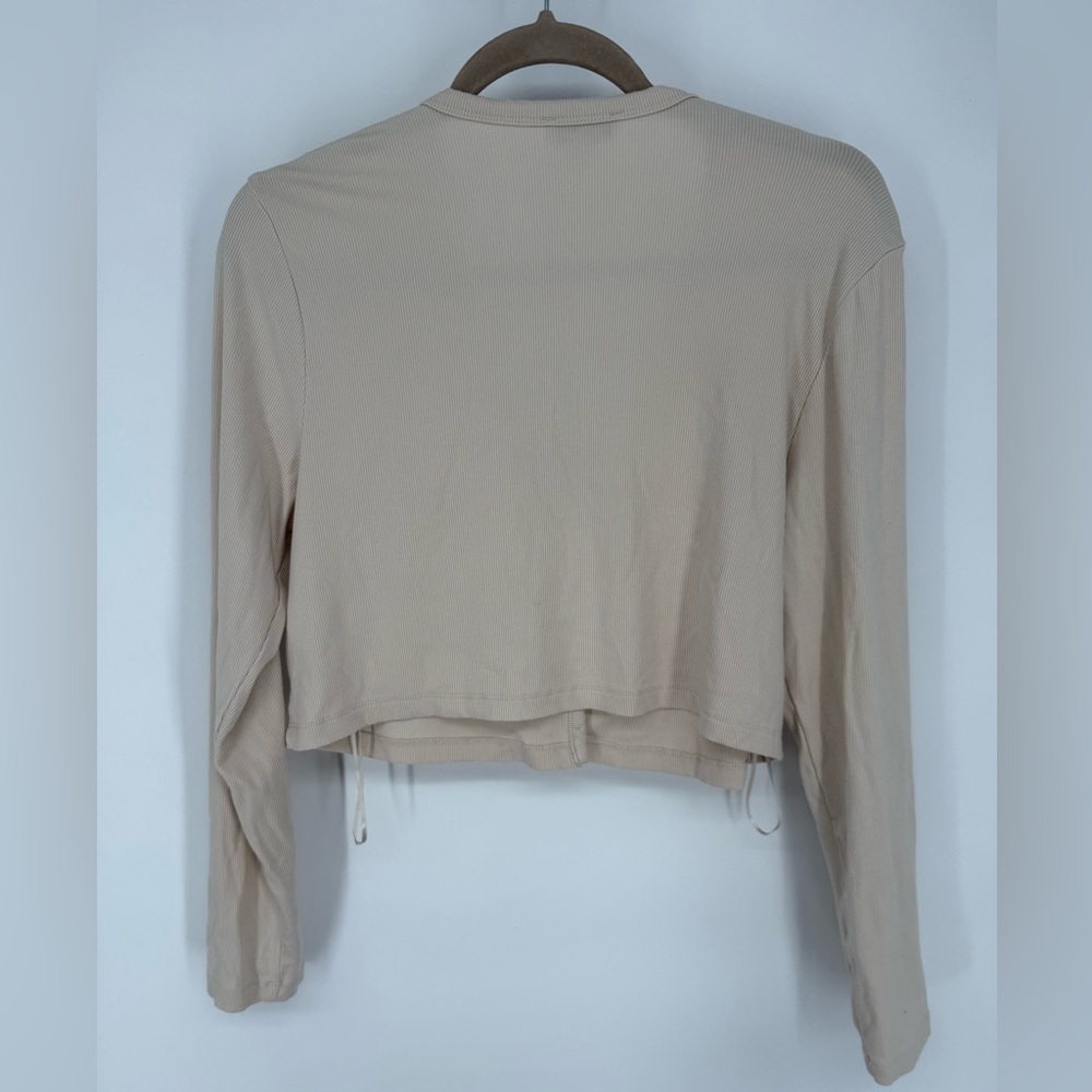 Gianni Bini Beige V-Neck Cardigan - Picture 3 of 3